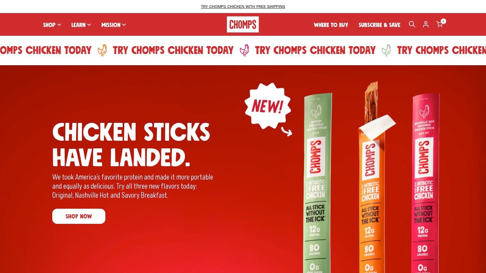 Chomps Grass-Fed Meat Sticks