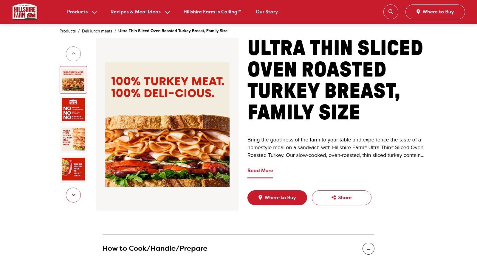 Hillshire Farm Ultra Thin Sliced Oven Roasted Turkey Breast (Packaged)